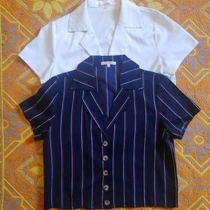 2 cropped button ups